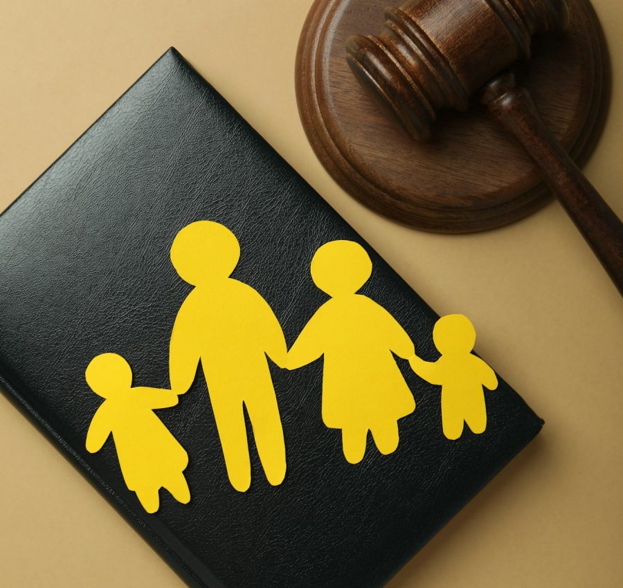 Family law concept on light brown background