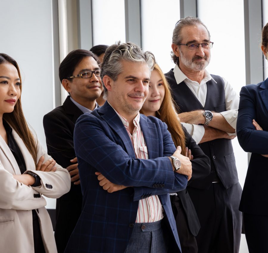 Group of multiethnic businessmen Get together for a brainstorming meeting to move the business forward.